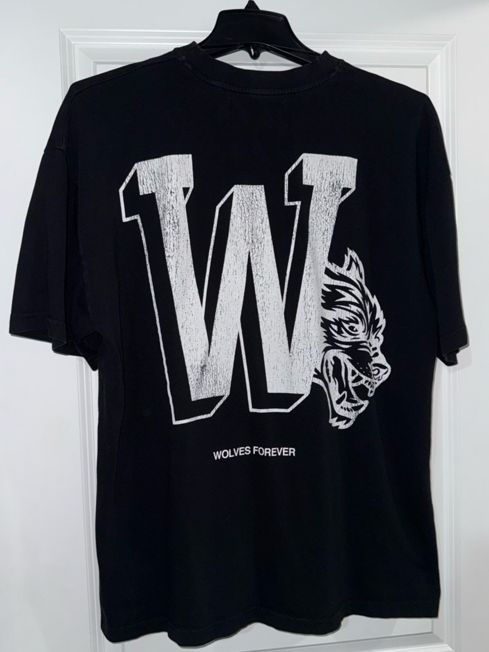 Darc Sport Black Graphic Tee with White 'W' and Wolf